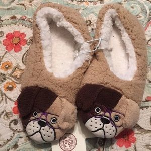 Dog slippers with glasses